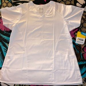 White WonderWink Pro Scrub Top Large